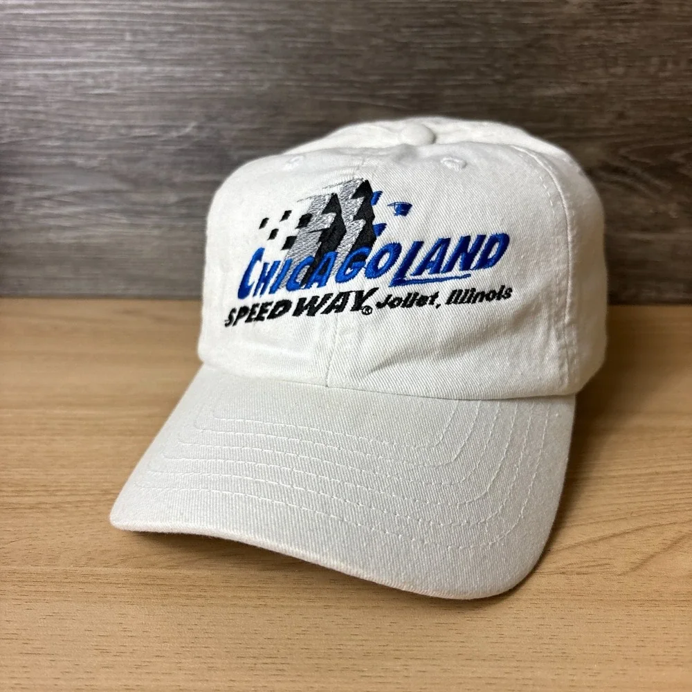 Chicagoland Speedway Hat Cap Strap Back Youth White Joliet Adjustable